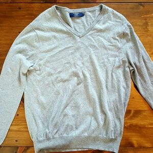 J.Crew Grey v-neck sweater Large cotton cashmere